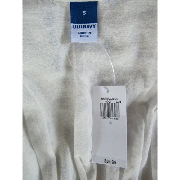 Old Navy Waist-Defined Printed Dolman-Sleeve Top White Geo Women's S - Picture 6 of 16